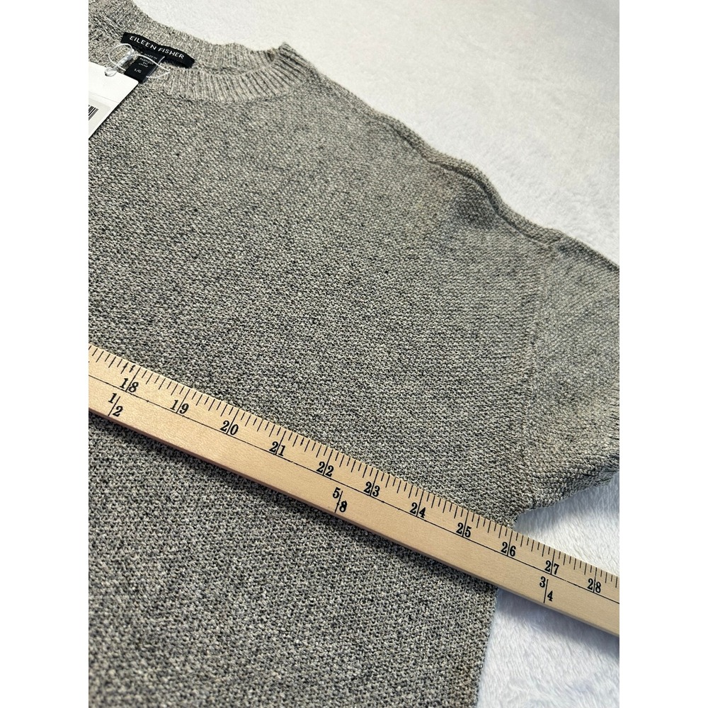 Eileen Fisher Silk Knit Box Top Women L Ash Grey NWT 100% Silk Relaxed Fit - Picture 6 of 8